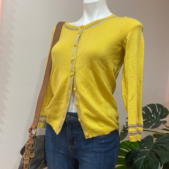 Anthropologie Sparrow Yellow cardigan Swearer S - Picture 3 of 14